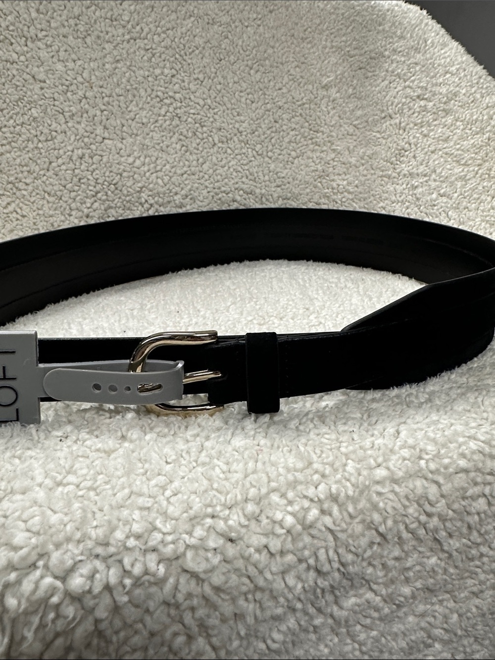 Loft Black Suede Leather Wide Waist Belt M/L. New With Tags